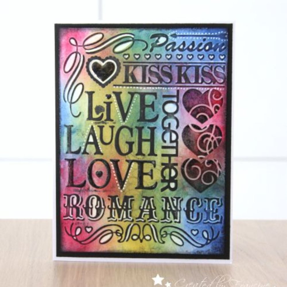 Cuttlebug 4” x 6” LIVE LOVE LAUGH embossing folder